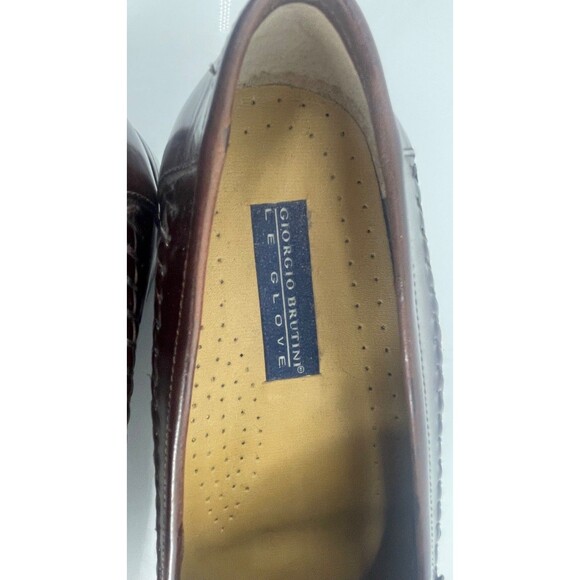 Giorgio Brutini Le Glove Brown Eel Skin Loafers Mens Shoes Sz 12D Made in Brazil - Picture 6 of 13